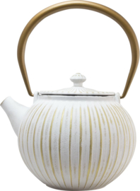 Sakura Tea | Gietijzeren Theepot | 1,1 liter | Wit/Goud