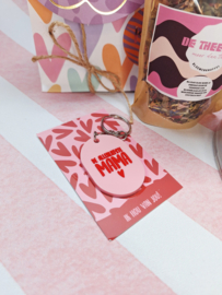 Lieve mama! | Cadeauzakje met sleutelhanger en Chocolade Hart