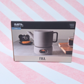 Gusta Fika theepot met rechaud | 1,5 liter | Grijs
