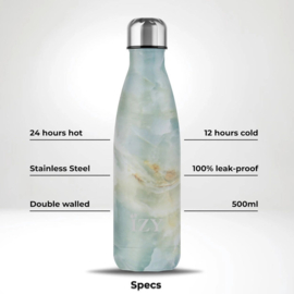 IZY thermosfles | 500 ml | Groen gemarmerd