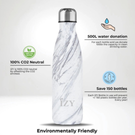 IZY thermosfles | 500 ml | Wit gemarmerd