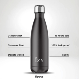 IZY thermosfles | 500 ml | Zwart