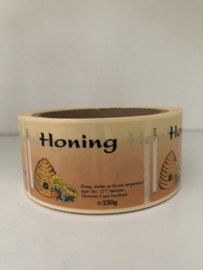etiket 500 gram op rol honing met korf 250 stuks
