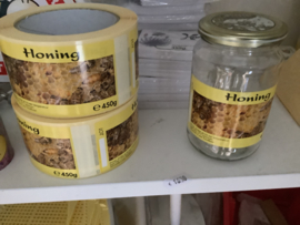 etiket op rol honing met bij 40 stuks