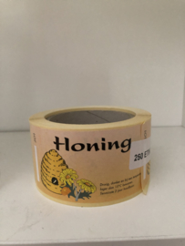 etiket 250 gram op rol honing met korf 250 stuks
