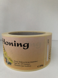 etiket 500 gram op rol honing met korf 250 stuks