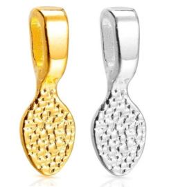 Plak hanger - Goudkleur / Zilverkleur - Hanger met plakvlak - 21x7mm - 10 stuks