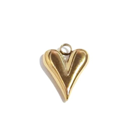 Bedel Hart Goudkleur of Zilverkleur RVS -16x12x3.5mm