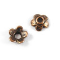 Kralenkapjes Bloem 6mm Antiek Brons - Antiek Koper of Antraciet Zilverkleur- Metaal - 10 stuks