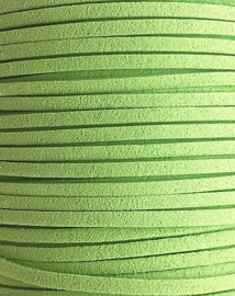 Faux Suede koord Plat - Zachtgroen ( softgreen) 3x1.4mm – 1 meter