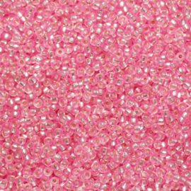 Miyuki glas rocailles 11/0 Silverlined Dyed Carnation Pink 22