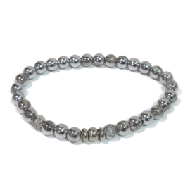 Armband Natuursteen / Stainless Steel - Blauw