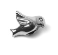 Metalen kraal met groot gat - duif - 15x10x9mm - gat 4.5mm
