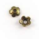 Kralenkapjes Bloem 6mm Antiek Brons - Antiek Koper of Antraciet Zilverkleur- Metaal - 10 stuks