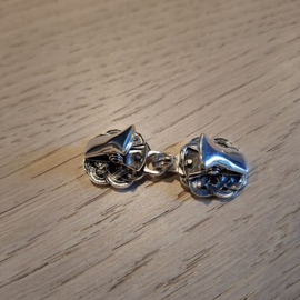 Antiek Zilverkleur vestclip vlecht 5x2cm