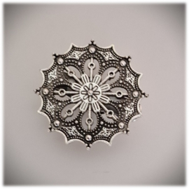 Antiek Zilverkleur Vestclip Bloem 4cm