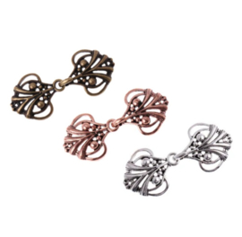 Siersluiting / Haaksluiting Brons, Koper, Zilverkleur 55x24mm