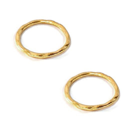 Gesloten Ringen - Gehamerd - Goudkleur of Zilverkleur - 24mm  - 2 stuks