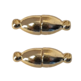 Magneetslot Ovaal Zilverkleur of Goudkleur Metaal 18x6mm