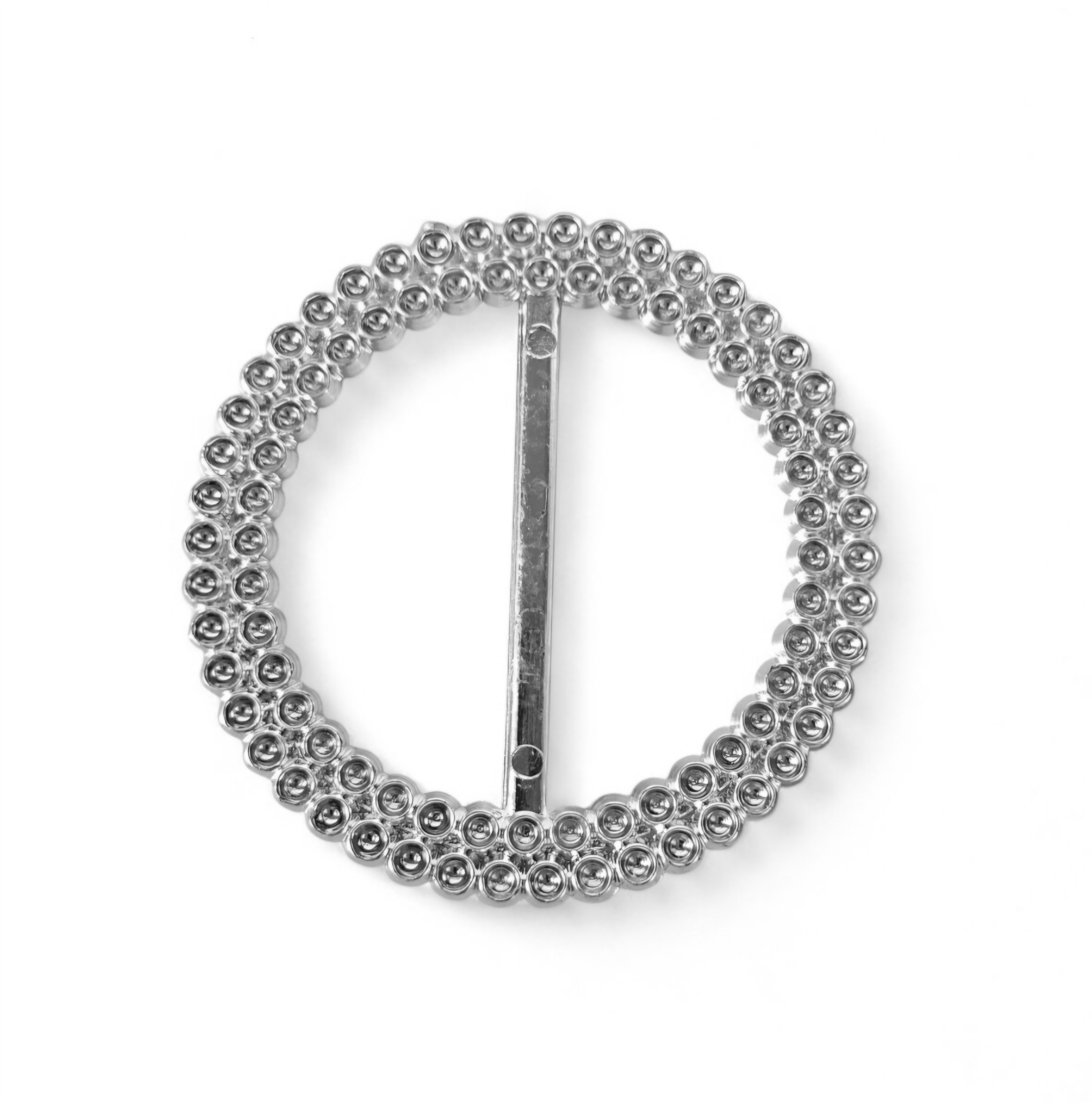 Strass Gesp - Zilverkleur Kunststof - 65mm