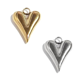 Bedel Hart Goudkleur of Zilverkleur RVS -16x12x3.5mm