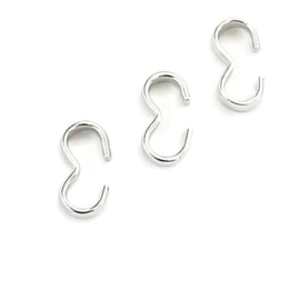 Dubbele Sluitring 8x4mm Silver Plated of Brons Metaal -  20 stuks