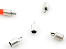 Eindkapje voor Leer - Veter - Gat 5mm -  2 stuks