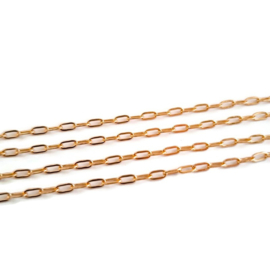 Rvs Paperclip Schakelketting Champagne Goudkleur