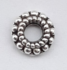 Spacer kralen metaal zilverkleur - 8x2mm - 10 stuks