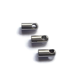 Eindkapjes voor 3mm Leer Koord - 6 stuks - zilverkleur