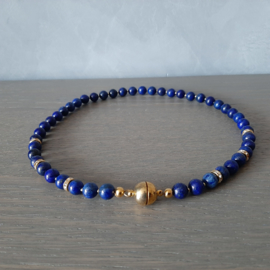 Lapis Lazuli Halfedelsteen Kralenketting met Magneetsluiting