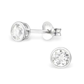 Zilveren Oorknopjes met Zirkiona - 5mm