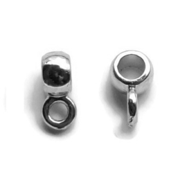 Kraal met oogje – Zilverkleur metaal 3x4x6mm - gat 2mm