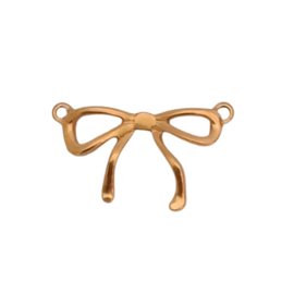 Tussenzetsel Strikje Goudkleur RVS - 28x17mm