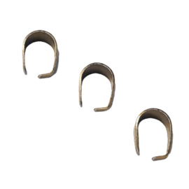 Haakje knijpklemmetje voor hanger - Antiek Brons - 5 stuks