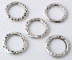 metalen ring plat rond 2 zijdig bewerkt ± 15mm, ± 2mm dik - 5 stuks