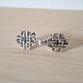 Antiek Zilverkleur vestclip Wave - 5x2cm