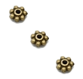 Spacer kralen metaal - Brons - 4 of 6mm - 25 stuks