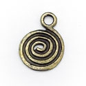 Bedel Hanger 3D Spiraal (Swirl) antraciet, antiek brons, antiek koper of antiek goud - 5 stuks