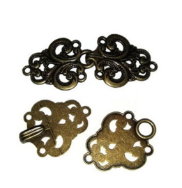 Noorse Sluiting Antiek Brons - 6.5 x 2.5cm