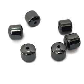 Hematiet kralen 8x7mm - Antraciet - 8 stuks