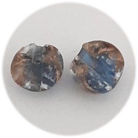 Blauw Bruine Natuursteen kralen 6mm - 5 stuks
