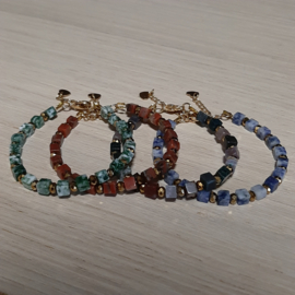 Armband Indian Agaat 17cm + verlengketting