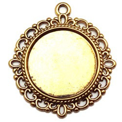 Cabochonsetting rond +/- 35 x 32mm - voor 20mm cabochon