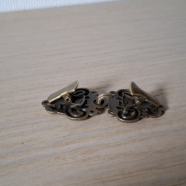 Antiek Bronskleur Vestclip Noorse Sluiting - 6.7 x 2.9mm