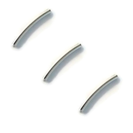 Metaal Tube Kraal - gebogen buisje 20mm x 2.0mm - Antiek Zilver - 20 stuks