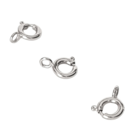 Veerslotje RVS 9x6mm goudkleur of zilverkleur - 2 stuks
