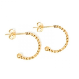 RVS Oorringen - Creolen goud- of zilverkleur - gedraaid - 13mm