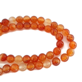 Oranje rood Agaat Kralen - 6mm - halve streng