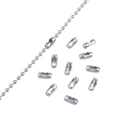 Sluiting voor 2.0, 2.4 of 3mm  Bolletjes ketting - Stainless steel - 5 stuks